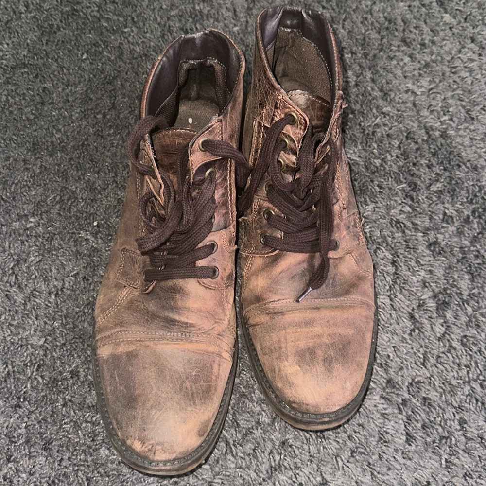 Brown lace up boots